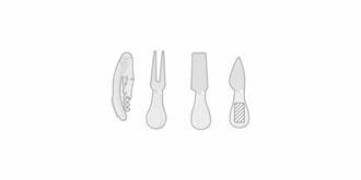 Set Vin et Fromages avec accessoire en acier Chick - impression sur le 1er article