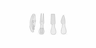 Set Vin et Fromages avec accessoire en acier Chick - impression sur le 3ème article