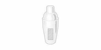 Set shaker en acier inoxydable 550ml Bohemia - Marquage Recto
