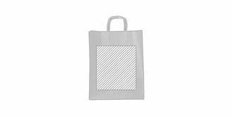 Sac shopping avec soufflet en papier recyclé Deray - Marquage Recto