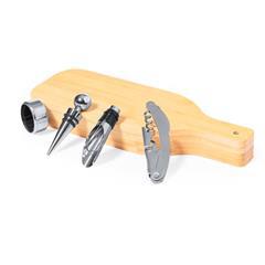 OBG PUB - Set Vin en bambou avec accessoires en acier Golan