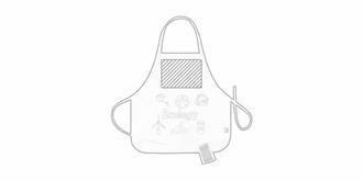 Tablier de cuisine en RPET non tissé blanc Zenok - Marquage Recto