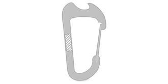 Mousqueton avec décapsuleur aluminium Openir - Marquage Recto