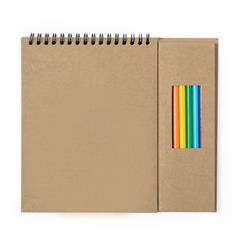 OBG PUB - Set de crayons et bloc-notes en carton recyclé Any