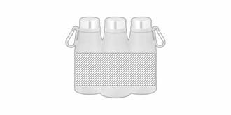 Gourde en RPET 370ml avec bouchon à vis Glem - Marquage autour