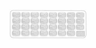 Pilulier en forme de clavier en PP résistant Moren - Marquage Recto