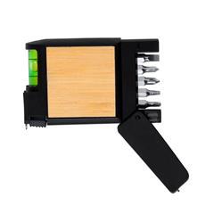 OBG PUB - Multi-outils Mètre ruban 3m en Bambou et ABS Quato