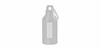 Bidon en aluminium recyclé 400ml avec bouchon Abii - Marquage Recto