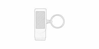 Porte-clés support smartphone en paille de blé Sol - Marquage Recto