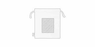 Sac avec cordon en coton de couleur naturel Omega - Marquage Recto