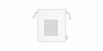 Sac avec cordon en coton de couleur naturel Omega - Marquage Verso