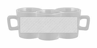 Tasse à café en céramique 300ml poignée carrée Gad - Marquage autour