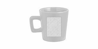 Tasse à café en céramique 300ml poignée carrée Gad - face 1