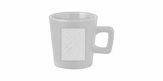 Tasse à café en céramique 300ml poignée carrée Gad - face 2