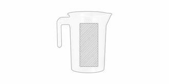 Carafe mesureur 4L en plastique PP résistant Dario - Marquage Recto