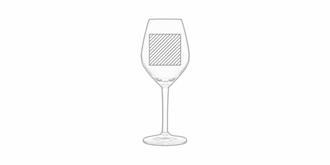 Verre à vin 350 ml en verre de cristal Samil - Marquage Recto
