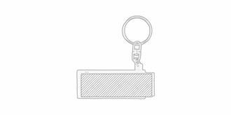 Porte-clés mètre ruban pliant en ABS durable Zokey - Marquage Verso