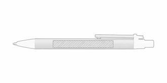 Stylo à encre bleue avec corps en carton Hido - Marquage Recto