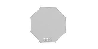 Parasol inclinable avec doublure argenté Paraina - Impression 1er pan du parapluie