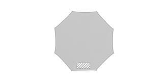 Parasol inclinable avec doublure argenté Paraina - Impression 3ème pan du parapluie