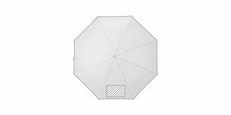 Parapluie pliable en polyester pongée Sello - Impression 1er pan du parapluie