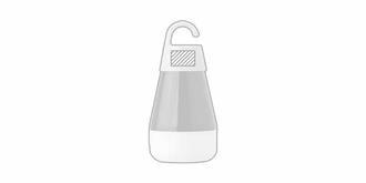 Lampe de camping pratique avec poignée en ABS Lums - Impression avant en haut