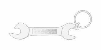 Porte-clés en forme de clé avec décapsuleur Maxi - Marquage Verso