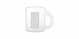 Tasse élégant finition mat en verre 350ml Doubly - Impression Gauche