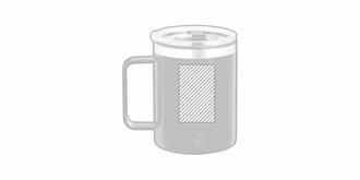 Tasse thermique 400ml en acier inox Soupra - Impression Droite