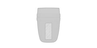 Bocal à déjeuner ellipse en plastique Restarter - Marquage Recto