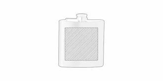 Flasque 175ml en acier inox avec bouchon Martini - Marquage Recto