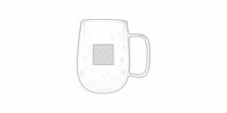 Tasse isotherme double paroi 400ml en verre Tiara - Marquage Recto
