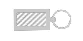 Porte-clés rectangulaire Gian bois de hêtre Liden - Marquage Recto