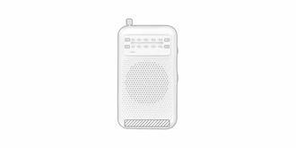 Radio au design vintage avec haut-parleur 3W Jola - Impression Bas