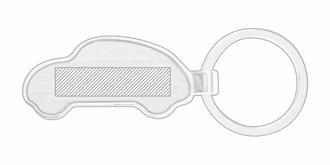 Porte-clés voiture en bambou et métal chromé Vroum - Marquage Recto