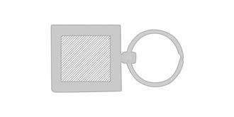 Porte-clés de forme carré en bois de hêtre Galio - Marquage Recto