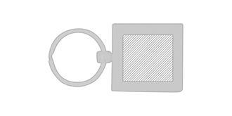 Porte-clés de forme carré en bois de hêtre Galio - Marquage Verso