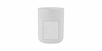 Gobelet en céramique 330 ml avec couvercle Asief - Marquage Recto