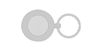 Porte-clés rond de 4 cm en bois de hêtre heimdal - Marquage Recto