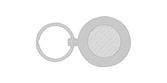 Porte-clés rond de 4 cm en bois de hêtre heimdal - Marquage Verso