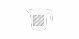 Carafe mesureur 1 L en PP résistant Stup - Impression Gauche