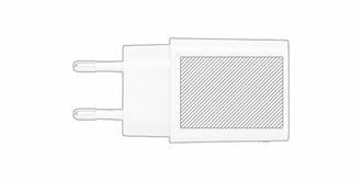 Chargeur mural USB à charge rapide en ABS Grady - Marquage Recto