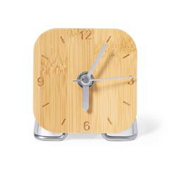 OBG PUB - Horloge de table en bambou et acier inox Falzana