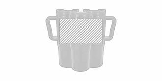 Mug isotherme en PP recyclé double paroi 800ml Neo - Marquage autour