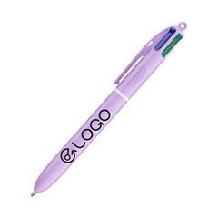 OBG PUB - Stylo BIC 4 couleurs pastel durable Helfio