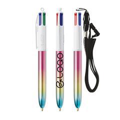 OBG PUB - Stylo BIC 4 en 1 brillant avec lanyard Senoby
