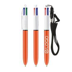 OBG PUB - Stylo à bille BIC 4 Couleurs avec Lanyard Sokelo