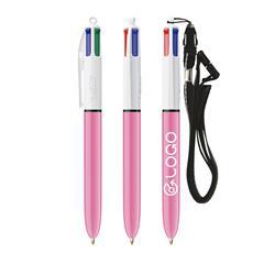 OBG PUB - Stylo à bille 4 Couleurs avec Lanyard BIC Bosem