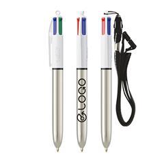 OBG PUB - Stylo BIC 4 Couleurs brillant avec Lanyard Soren