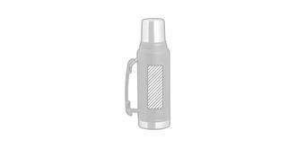 Thermos pratique en acier inoxydable 1L Synoria - Marquage Recto